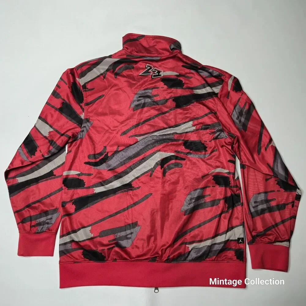 Nike Jumpman Red Jordan VIII 8 Camo Basketball Full Zip Track Jacket Size M